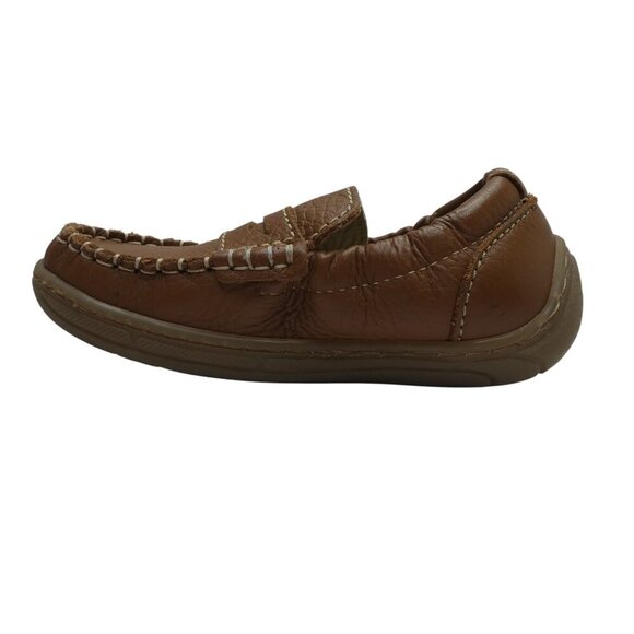 Primigi First Steps Penny Loafers Moccasins Brown Leather Elastic Toddler Boy 9 - Picture 3 of 12